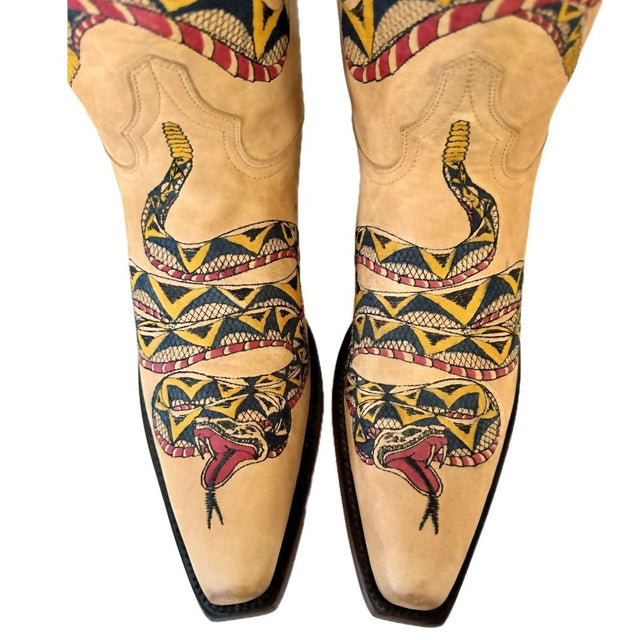 OLD GRINGO Tattoo Snake M286-1 Black Red Women’s Cowboy Boots - Botablu