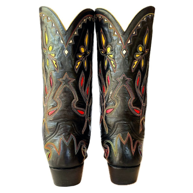 OLD GRINGO Vintage Dragonfly Butterfly Black Western Cowboy Boots - Botablu