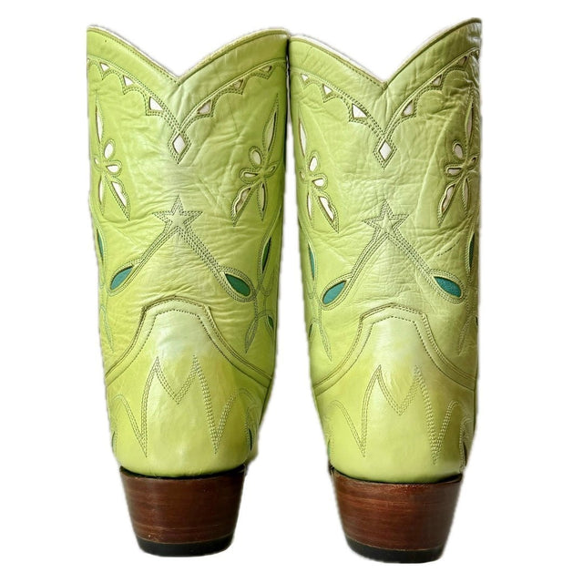 OLD GRINGO Vintage Dragonfly Green Short Peewee Cowboy Boots - Botablu