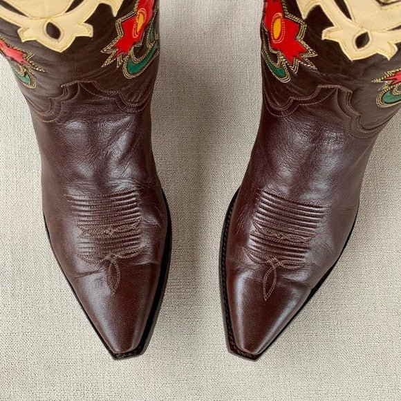 OLD GRINGO ‘Vintage’ Floral Cactus Short Peewee Snip Toe Cowgirl Cowboy Western Boots - Botablu