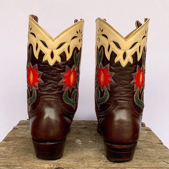 OLD GRINGO ‘Vintage’ Floral Cactus Short Peewee Snip Toe Cowgirl Cowboy Western Boots - Botablu