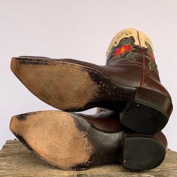 OLD GRINGO ‘Vintage’ Floral Cactus Short Peewee Snip Toe Cowgirl Cowboy Western Boots - Botablu