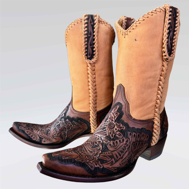 OLD GRINGO Wyoming 10” Tooled Leather Cowboy Boots - Botablu