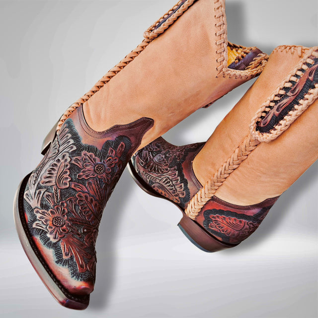 OLD GRINGO Wyoming 10” Tooled Leather Cowboy Boots - Botablu