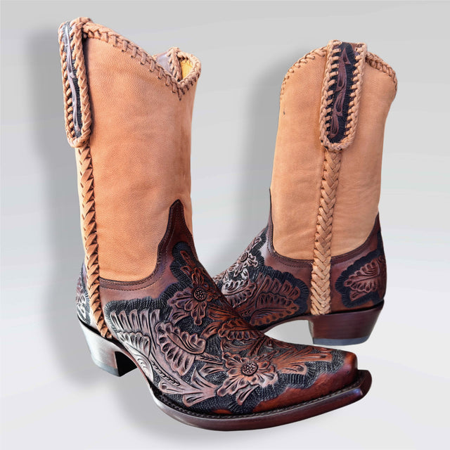 OLD GRINGO Wyoming 10” Tooled Leather Cowboy Boots - Botablu