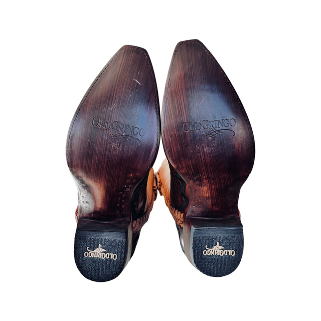 OLD GRINGO Wyoming 10” Tooled Leather Cowboy Boots - Botablu