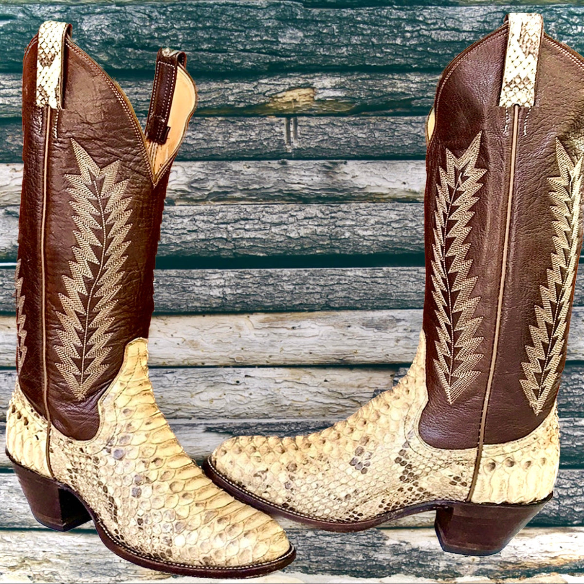 PANHANDLE SLIM Vintage Snakeskin Python Tall Cowgirl Cowboy Western ...