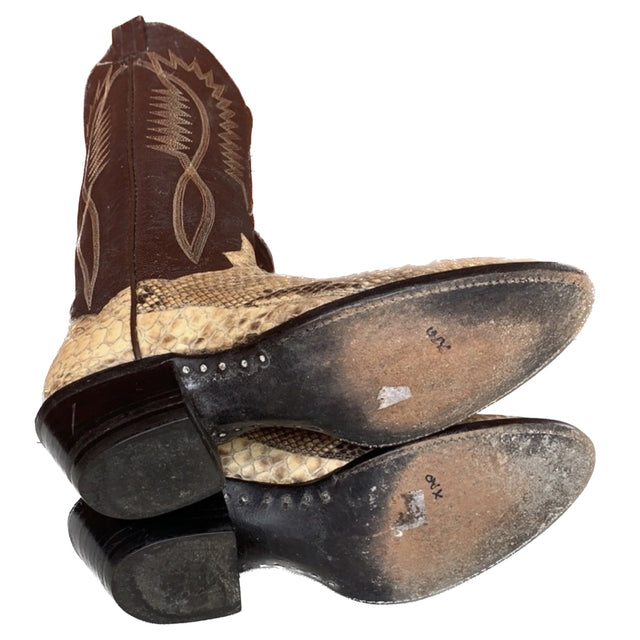 PANHANDLE SLIM Vintage Snakeskin Python Tall Cowgirl Cowboy Western Boots - Botablu
