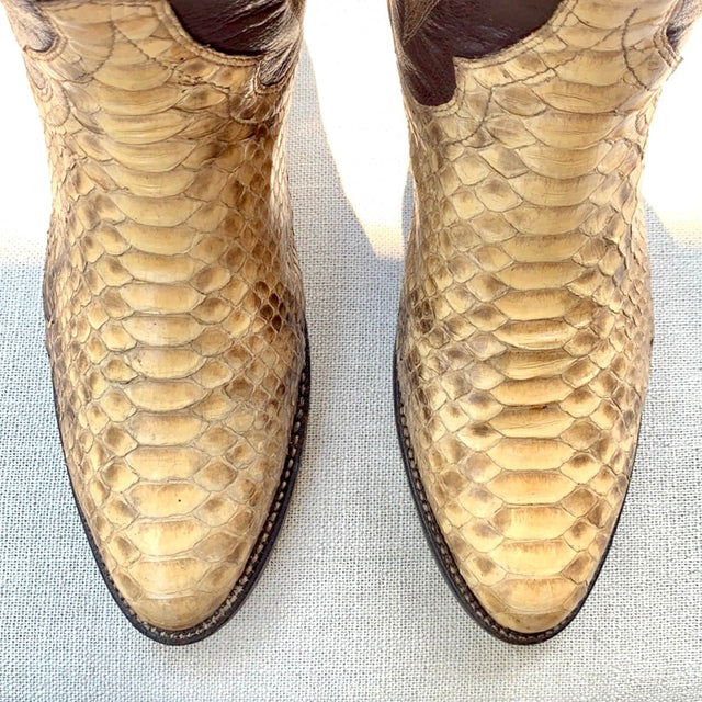 PANHANDLE SLIM Vintage Snakeskin Python Tall Cowgirl Cowboy Western Boots - Botablu