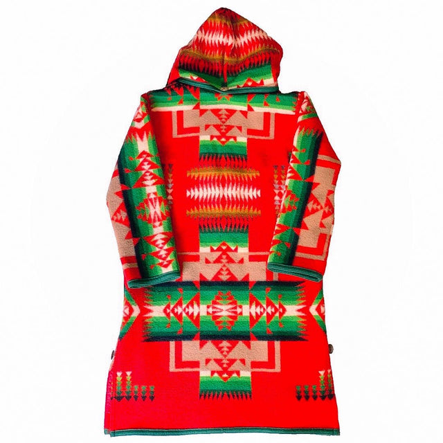 PENDLETON Beaver State Vintage Wool Aztec Blanket Southwest Tribal Western Long Coat - Botablu