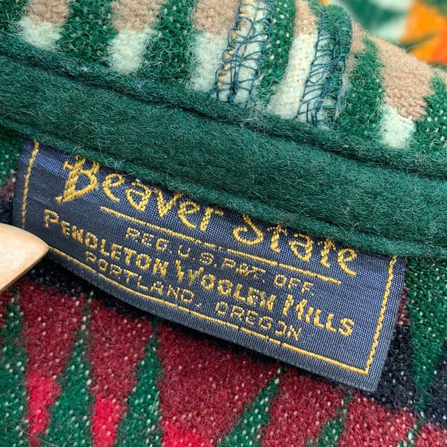 PENDLETON Woolen Mills Beaver State Vintage Wool Aztec Blanket Southwest Western Long Coat - Botablu