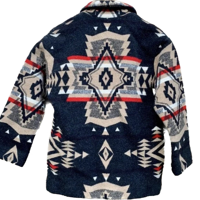 PENDLETON WOOLEN MILLS Vintage USA Wool Aztec Southwest Blanket Coat Jacket - Botablu