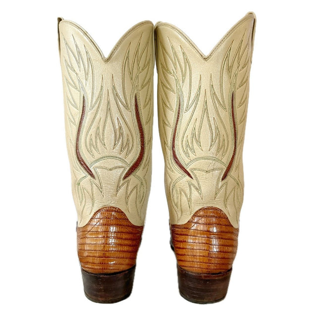 RALPH LAUREN Polo Western Collection Vintage Lizard Brown Cowboy Boots - Botablu