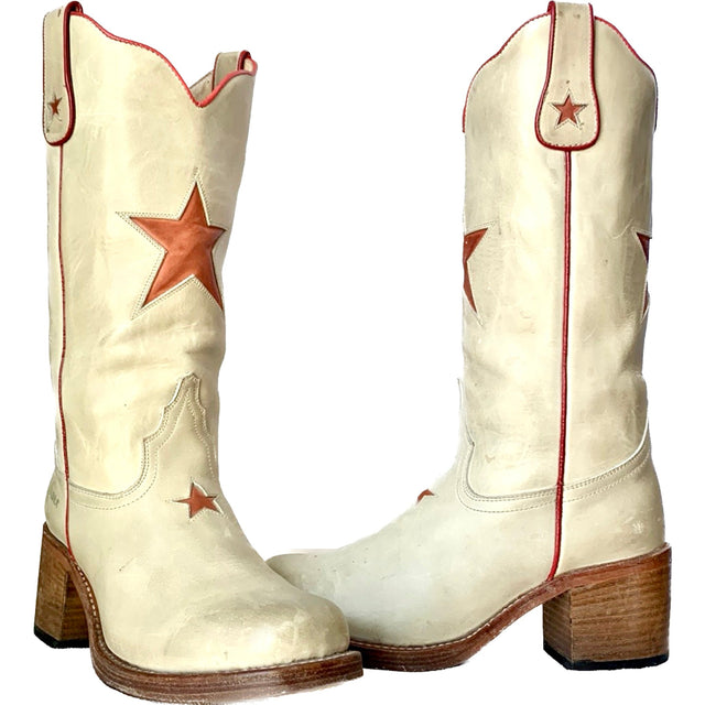 SENDRA Star Vintage Y2K Platform Chunky Campus Style Cowgirl Western Boots - Botablu