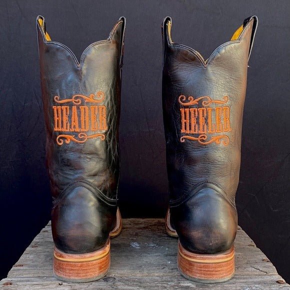 TIN HAUL Open Roper Header Heeler Square Toe Cowboy Western Boots - Botablu