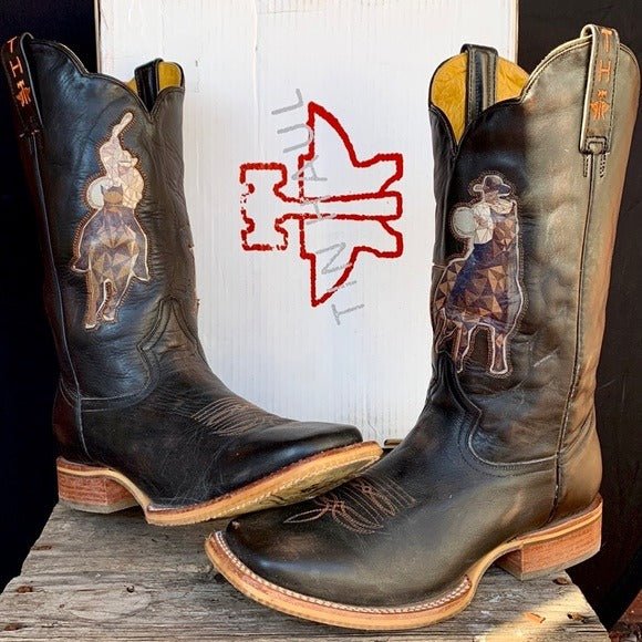 TIN HAUL Open Roper Header Heeler Square Toe Cowboy Western Boots - Botablu