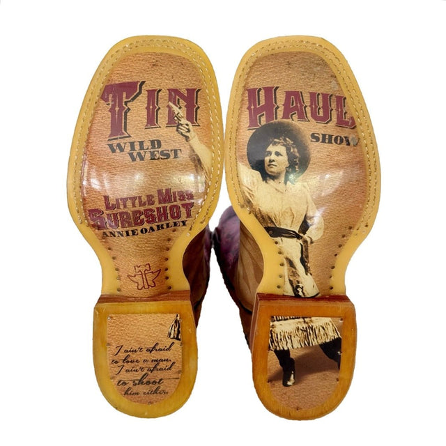 TIN HAUL Sure Shot Guns & Roses Square Toe Western Boots - Botablu
