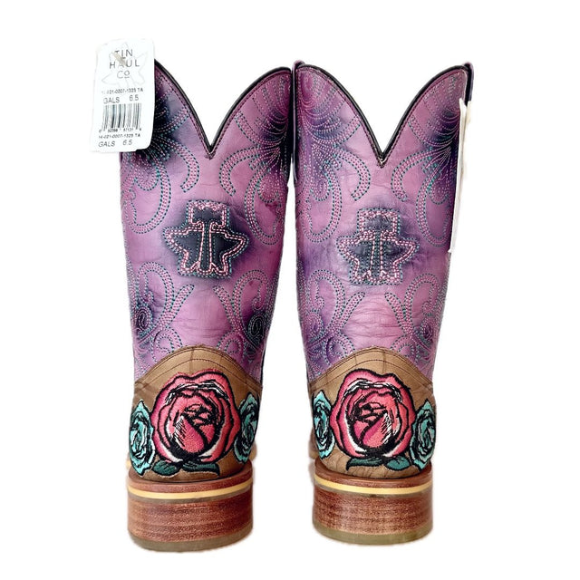 TIN HAUL Sure Shot Guns & Roses Square Toe Western Boots - Botablu
