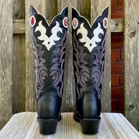 TONY LAMA Buckaroo 3R Tall Knee High Black Cowgirl Cowboy Western Boots - Botablu