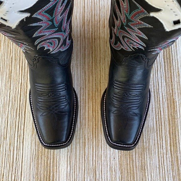 TONY LAMA Buckaroo 3R Tall Knee High Black Cowgirl Cowboy Western Boots - Botablu