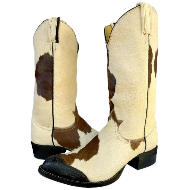 TONY LAMA Vintage Hair On Cowhide Pony Cowboy Boots - Botablu