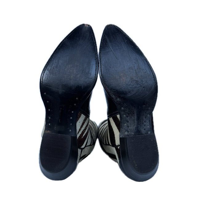 TONY LAMA Vintage Hair On Zebra Black Cowboy Boots - Botablu