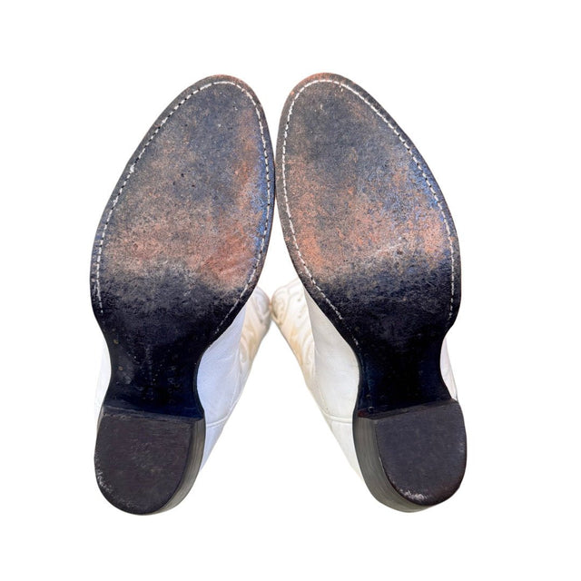 TONY LAMA Vintage White Tall Cowgirl Boots - Botablu