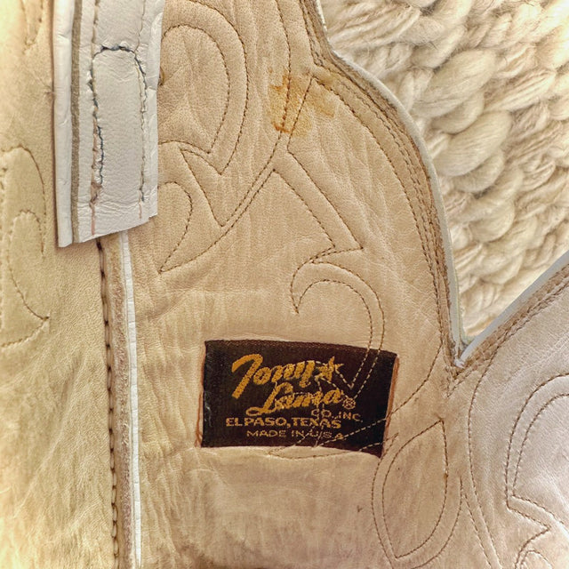 TONY LAMA Vintage White Tall Cowgirl Boots - Botablu