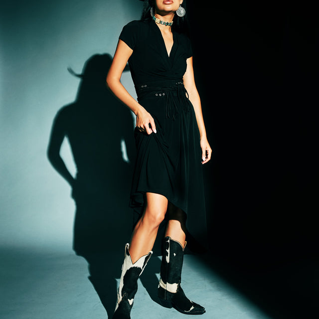 TRES OUTLAWS FALCONHEAD Calf Hair On Hide Cowhide Pony Exotic Western Cowgirl Cowboy Boots - Botablu