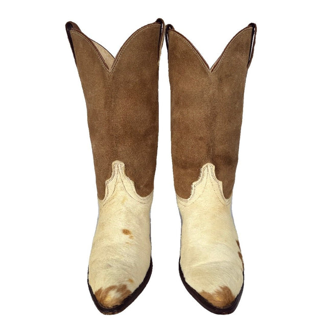 Vintage Pony Cowhide Hair On Hide Leather Cowgirl Western Boots - Botablu