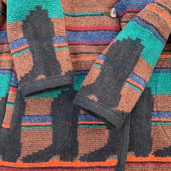 WOOLRICH Vintage Wool Aztec Western Boots Button Down Winter Coat Jacket - Botablu
