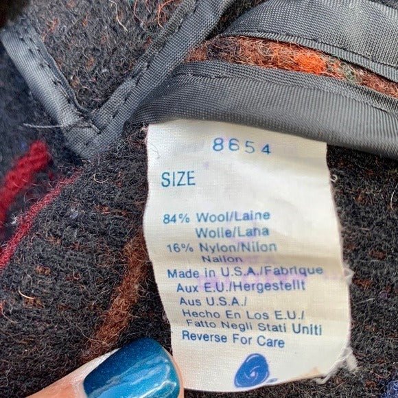 WOOLRICH Vintage Wool Aztec Western Boots Button Down Winter Coat Jacket - Botablu