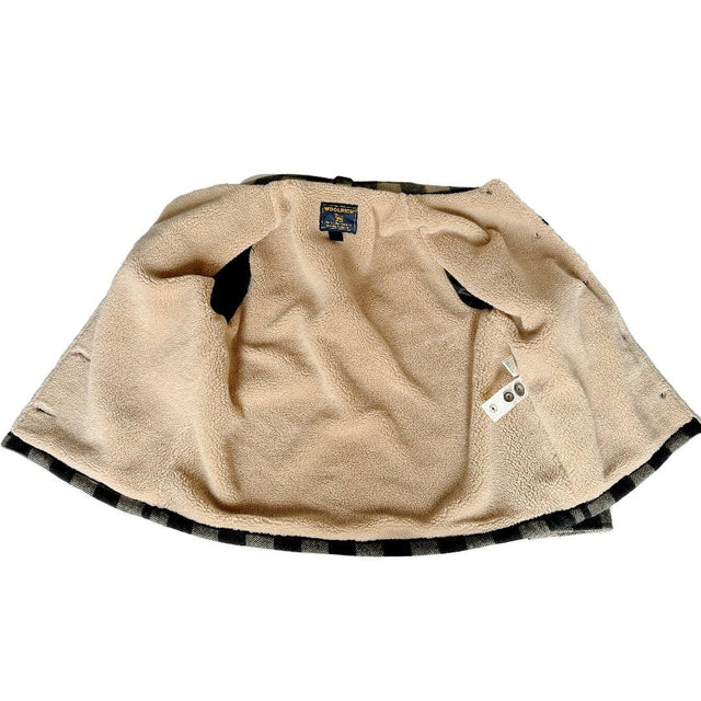 WOOLRICH Vintage Wool Checkered Fleece Lined Button Down Winter Shirt Jacket Shacket - Botablu