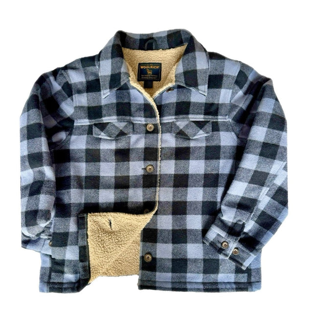 WOOLRICH Vintage Wool Checkered Fleece Lined Button Down Winter Shirt Jacket Shacket - Botablu