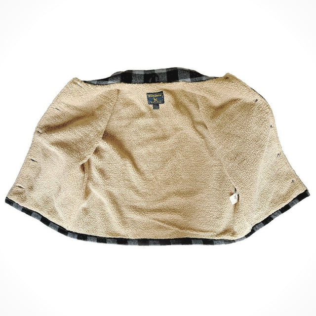WOOLRICH Vintage Wool Checkered Fleece Lined Button Down Winter Shirt Jacket Shacket - Botablu
