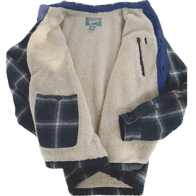 WOOLRICH Vintage Wool Fleece Lined Button Down Winter Coat Shirt Jacket Shacket - Botablu