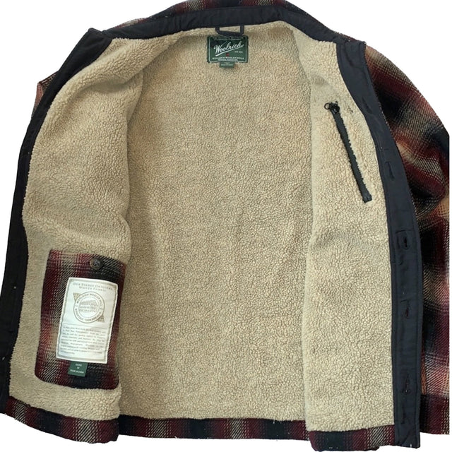 WOOLRICH Vintage Wool Fleece Lined Button Down Winter Coat Shirt Jacket Shacket - Botablu
