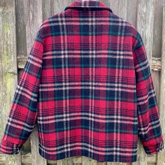 WOOLRICH Vintage Wool Fleece Lined Zippered Winter Coat Shirt Jacket Shacket - Botablu