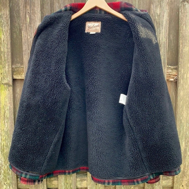 WOOLRICH Vintage Wool Fleece Lined Zippered Winter Coat Shirt Jacket Shacket - Botablu