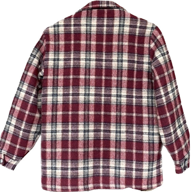 WOOLRICH Vintage Wool Plaid Fleece Lined Zippered Winter Coat Shirt Jacket Shacket - Botablu