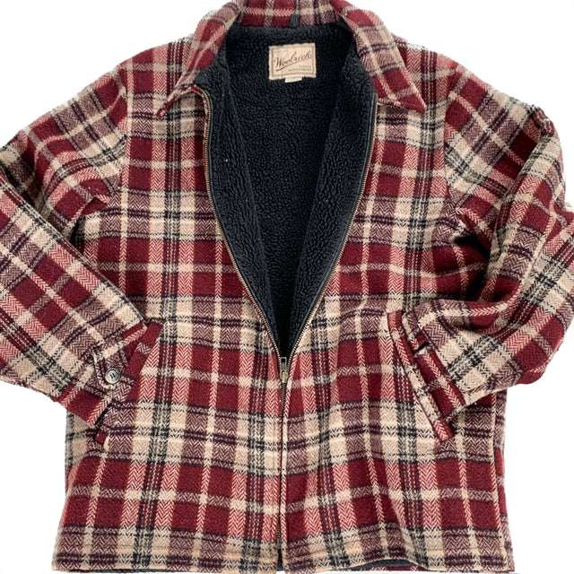 WOOLRICH Vintage Wool Plaid Fleece Lined Zippered Winter Coat Shirt Jacket Shacket - Botablu